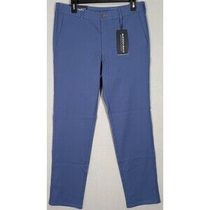 NWT Mizzen Main Baron Pants Mens 32x32 Blue Athletic Tapered Fit Performance
